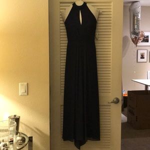Monique Lhuillier Chiffon Navy Bridesmaid gown